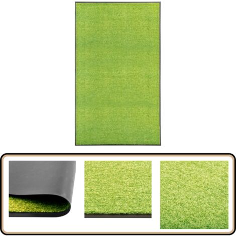 Fußmatte Waschbar Grün 90x150 cm - Innenfußmatte - Outdoor-Matte - Waschbare Fußmatte - Gummi Fußmatte - Anti-Rutschmatte