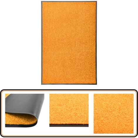 Fußmatte Waschbar Orange 60x90 cm - Innenfußmatte - Außenfußmatte - Türmatte - Waschebene - Orange Fußmatte
