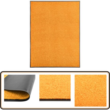 Fußmatte Waschbar Orange 90x120 cm - Innenfußmatte - Außenfußmatte - Türmatte - Waschebene - Anti-Rutschmatte