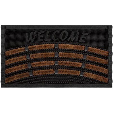 Fussmatte Welcome  schwarz kokos gummi, 40 x 70 cm Schuhabstreifer & Fussmatten