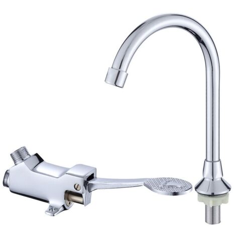 Fußpedal-Wasserhahn, Badezimmer-Waschbecken-Wasserhahn-Set, Labor, medizinisches Fußpedal-Waschbecken-Wasserhahn-Set, Zubehör, 1 Stück