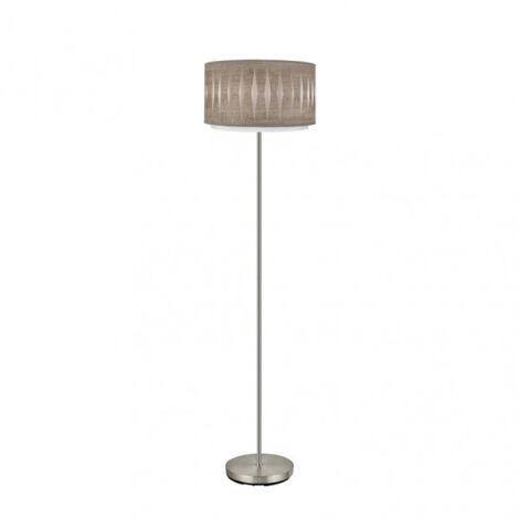 Fußsalon Alexandra 1xe27 Nickel/graues Holz 162x40x40 cm