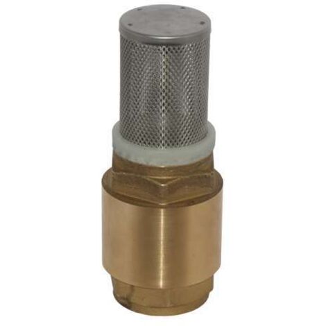 Fußventil mit Rückschlagventil aus Messing 5/4'' DN32 mit Siebkorb aus Edelstahl Schmutzsieb