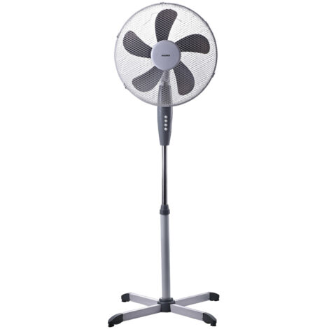 Fußventilator Ø 40 cm. x 135cm. 5 weiße und graue Klingen