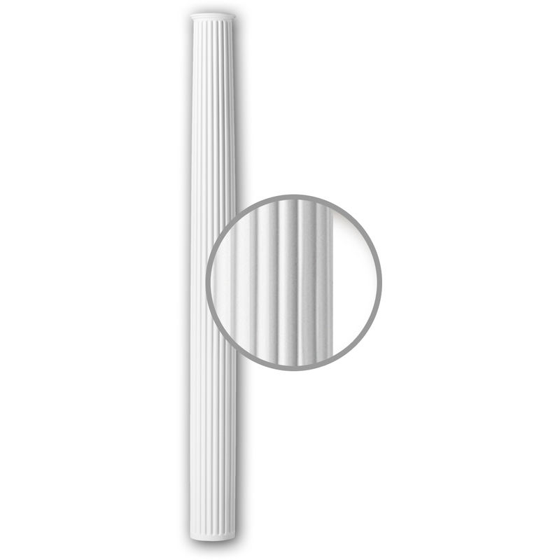 

Profhome Decor - Fuste de media columna Profhome 416301 Moldura de fachada Columna Elemento de fachada estilo corintio blanco