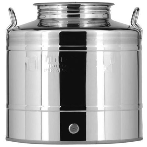 FUSTINO X OLIO """GRAFFATO""" 15LT ACCIAIO INOX 18/10 SENZA RUBINETTO