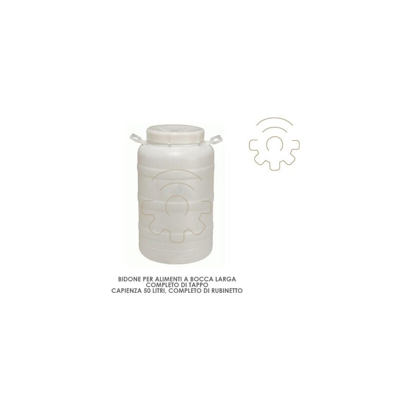 Ecoplast - Poubelle a large ouverture de 50 litres avec bouchon BL5 sans robinet ni bague