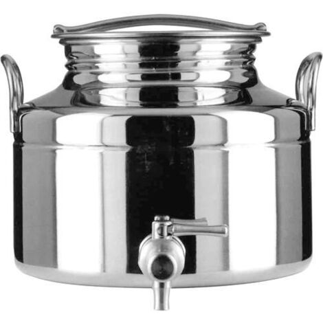 Fusto Bidone Fustino Olio OLIDAY 5 Litri Acciaio 18/10 con Rubinetto salvagocce