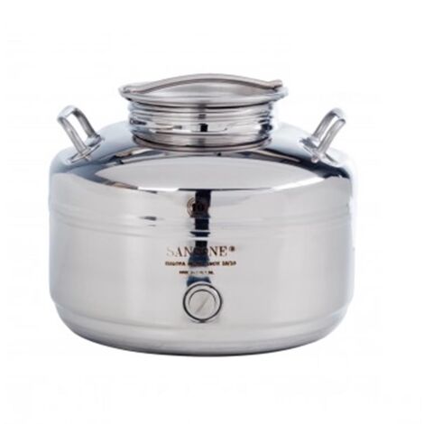 Fusto contenitore per olio acqua vino Sansone europa lt 10 saldato giara bidone serbatoio in acciaio inox made in Italy