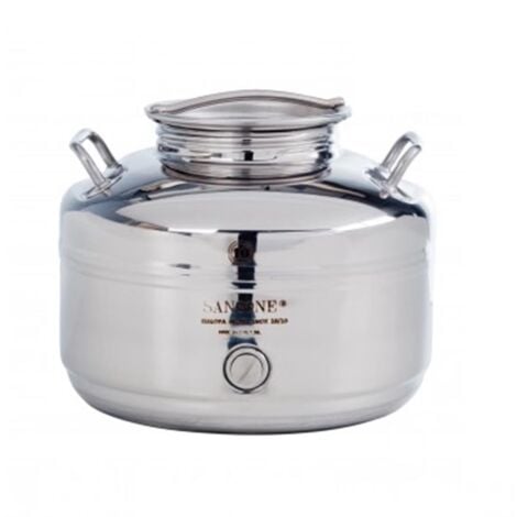 Fusto contenitore per olio acqua vino Sansone europa lt 10 saldato  giara bidone serbatoio in acciaio inox made in Italy