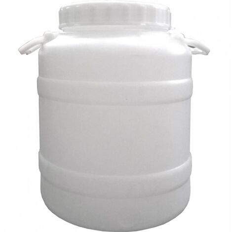 Idroweb – Fusto bocca larga 30L – In hdpe grado 0,20 neutro vergine certificato per uso alimentare – Predisposizione rubinetto 3/4 – Misure 380x380x470mm