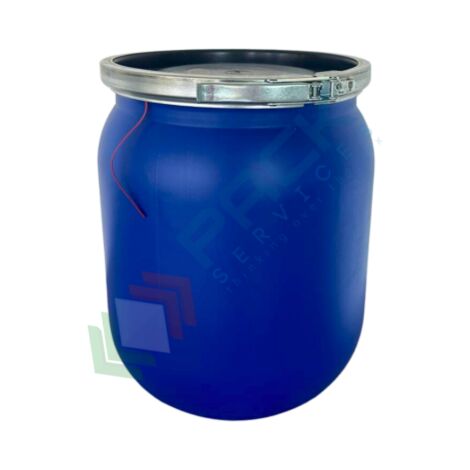 Fusto in plastica (HDPE) ad apertura totale, rotondo, capacità 6,9 Lt, non ADR, uso industriale - Blu
