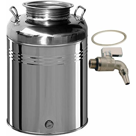 FUSTO OLIO 30 LT ACCIAO INOX 18/10 + RUBINETTO