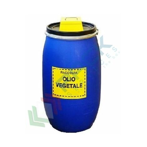 Fusto per olio vegetale usato con bocchetta RistOil, in plastica (HDPE), capacità 120 Lt - Blu