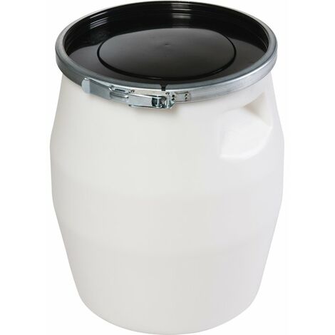 Fût alimentaire 30 L – Diamètre 33.8 cm – Hauteur 42.6 cm – Pour stockage aliments – Fabriqué en France – Gilac