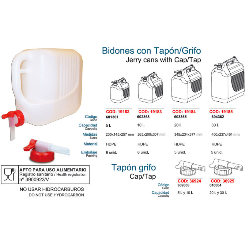 Industrias Tayg - Fût en plastique de 30 litres avec robinet adapté à un usage alimentaire 604362