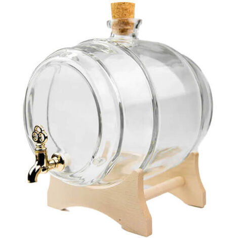 FÛT EN VERRE 2L Fût transparent avec robinet pour vin de lune MARIAGE