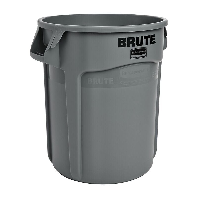 Collecteur brute® Alimentaire, polyéthylène gris de 75,7 l avec conduits d'aération Rubbermaid