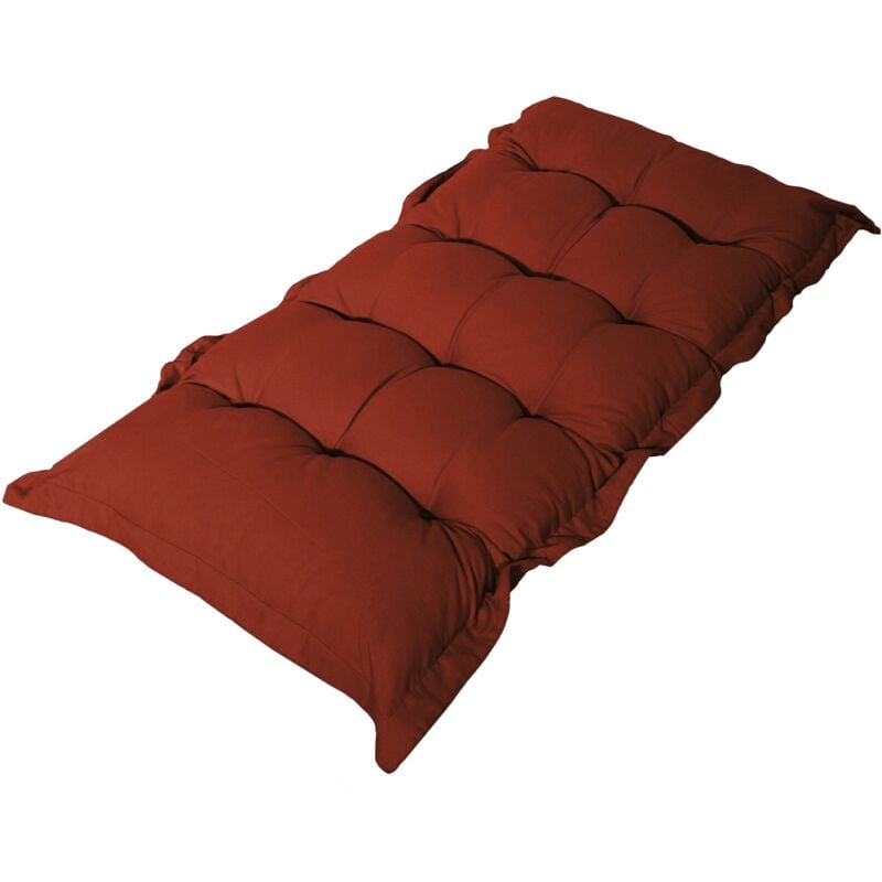 Coussin capitonné Confort Intérieur Extérieur 120x60cm - Terracotta
