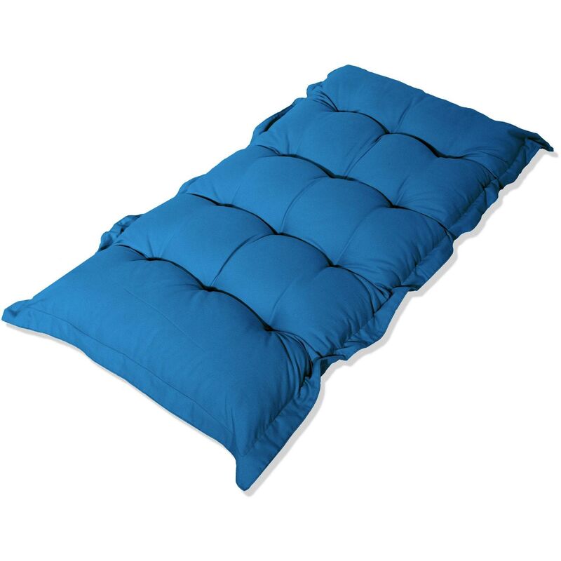 Coussin capitonné Confort Intérieur Extérieur 120x60cm - Bleu Pétrole