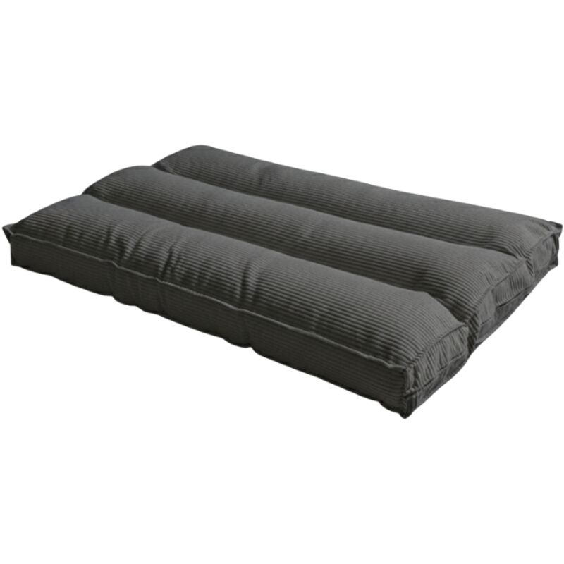 Futon déhoussable en velours côtelé BANANAIR 90x190 cm gris foncé