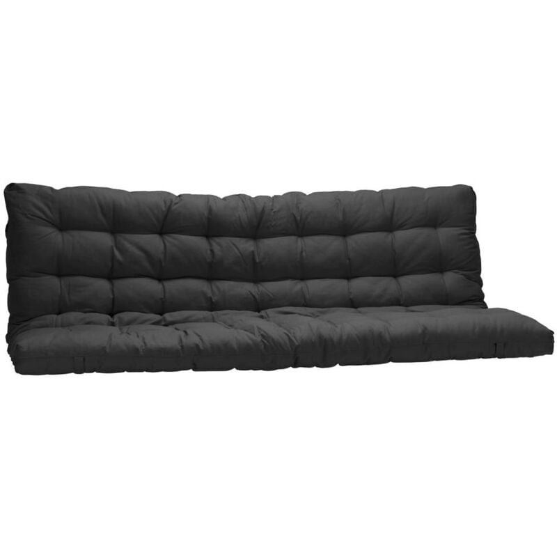 Vente-unique - Futon 135 x 190 cm spécial banquette lit ép.10cm - Noir - modulo