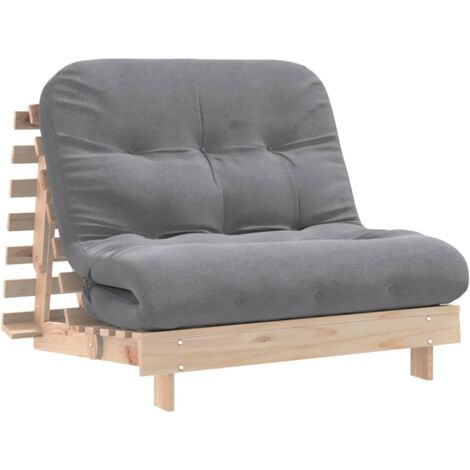 Futon Schlafsofa mit Matratze 100x206x11 cm Massivholz Kiefer vidaXL