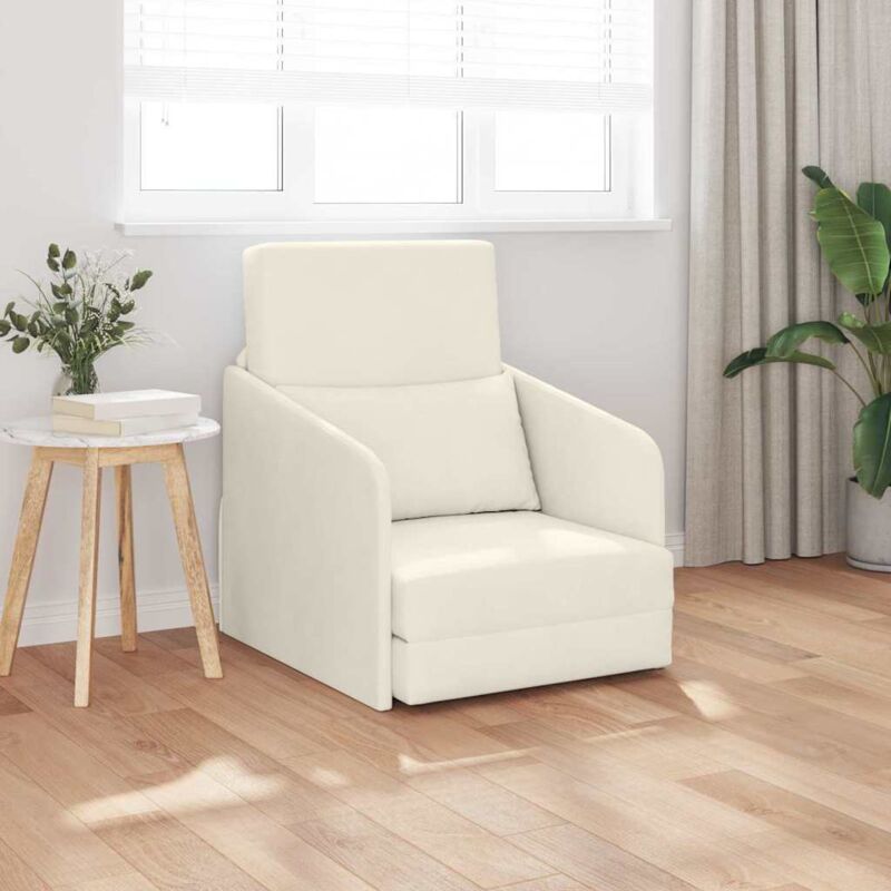 Sofa Bett Creme 65 X 80 X 83 Cm Samt Vidaxl