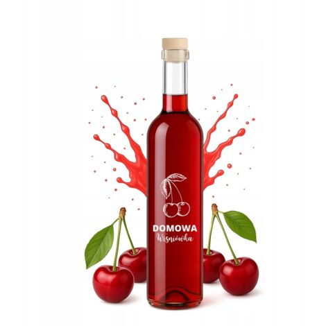 FUTURA 0,5-Liter-Flasche mit hausgemachtem Kirschwodka-Aufdruck für Alkohol, Saft, Tinkturen