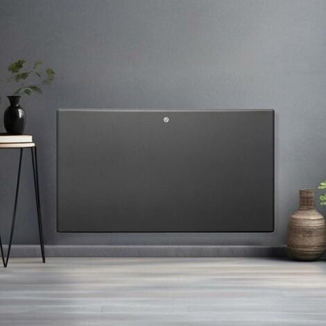 Futura 1500W Electric Heater Wall Mounted Panel Radiator with Thermostat Lot 20 Grey