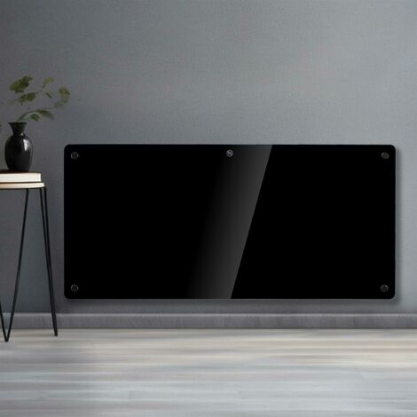 Futura 2000W Electric Glass Panel Heater Black Programmable Thermostat and Timer
