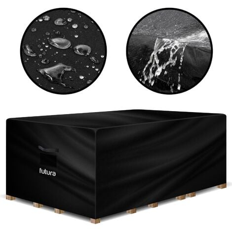 Futura Garden Furniture Covers Waterproof, 200x160x70cm, Extra Heavy Duty 600D PVC Lined, Air Vents, UV Protection, Rip Resistant