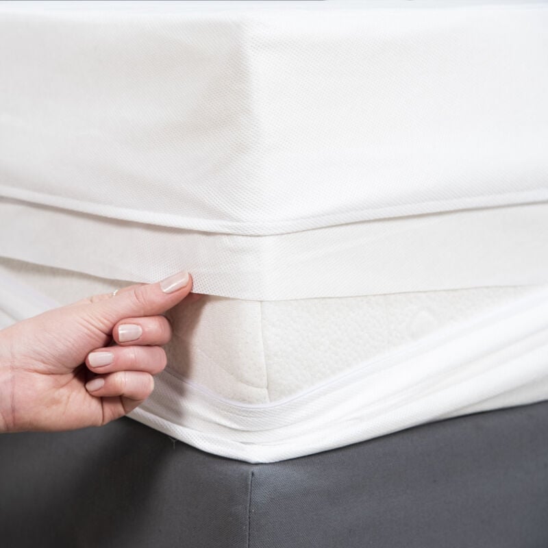 Future Home REVISSIMO - Housse intégrale 160x200cm 100% polypropylène Anti-punaise de lit et Anti-Acariens Imperméable et Silencieux - Fermeture