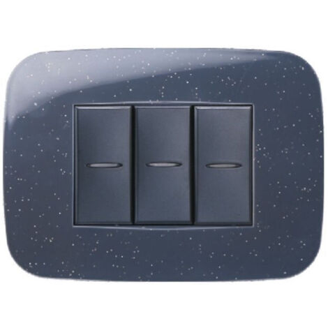 Future Placca 3 4 6 Modulles Nero Flash Compatible Avec Bticino Axolute