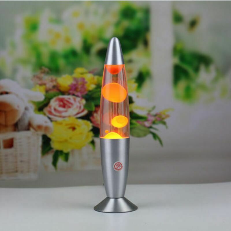 Futuristic orange lava lamp with switch Table lamp