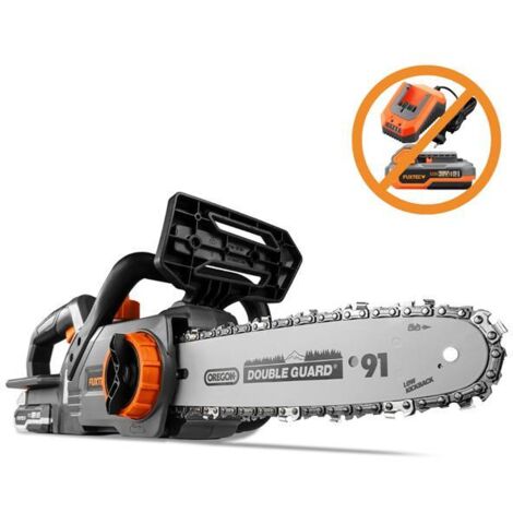 FUXTEC Akku Kettensäge 20V FX-E1KS20 Elektro Motorsäge – Schwertlänge 10“, Kettengeschwindigkeit 5 m/s Für Holz- und Gartenarbeiten (ohne Akku & Ladegerät)