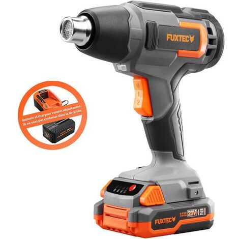 Fuxtec – Décapeur thermique sans fil 20V FXE1HLP20 – Température 550°C – Débit 200L/min – Pour enlever peinture et souder tubes cuivre