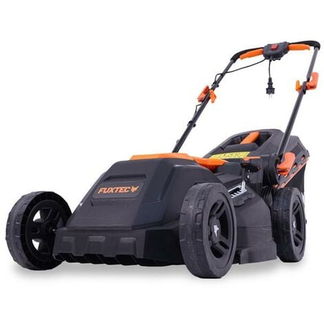 FUXTEC Elektro Rasenmäher mit Kabel FX-RME38 - 38cm mit 40L Grasfangkorb - nur 12kg -  Schnitthöhe  20-70mm - 1600Watt & 220V