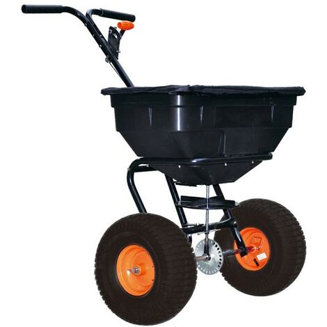 Fuxtec – Épandeur centrifuge sur roues 56 kg – Largeur d'épandage 3,65m – Châssis acier pour usage intensif – FXGS56