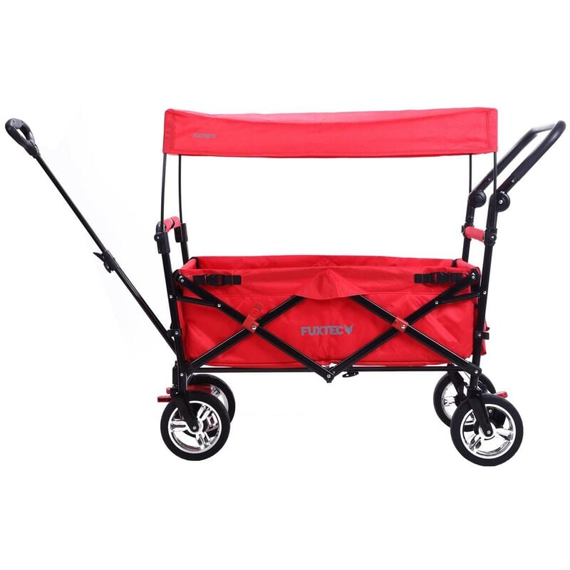 Folding Wagon / Foldable Wagon / Trolley / Hand Cart CT-700 Red - Fuxtec