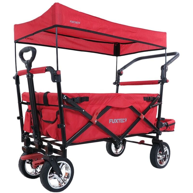 Folding Wagon / Foldable Wagon / Trolley / Hand Cart CT-800 Red - Fuxtec