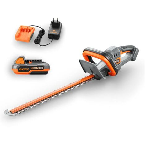 Fuxtec – Taille-haies électrique sans fil 20V – Lame 52cm pour coupe nette – Avec batterie 2Ah et chargeur 1A – Idéal pour bois dur