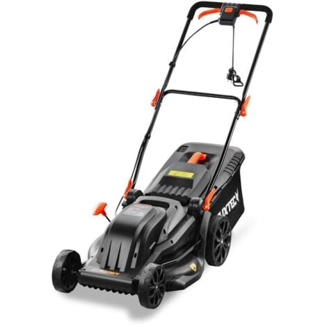 FUXTEC Tondeuse Électrique FX-RME43, 43cm, 45L, Hauteur 25-75mm, 1200W, 12kg, Pouss&eacute e, Bac Inclus, Id&eacute ale Jardin 220V