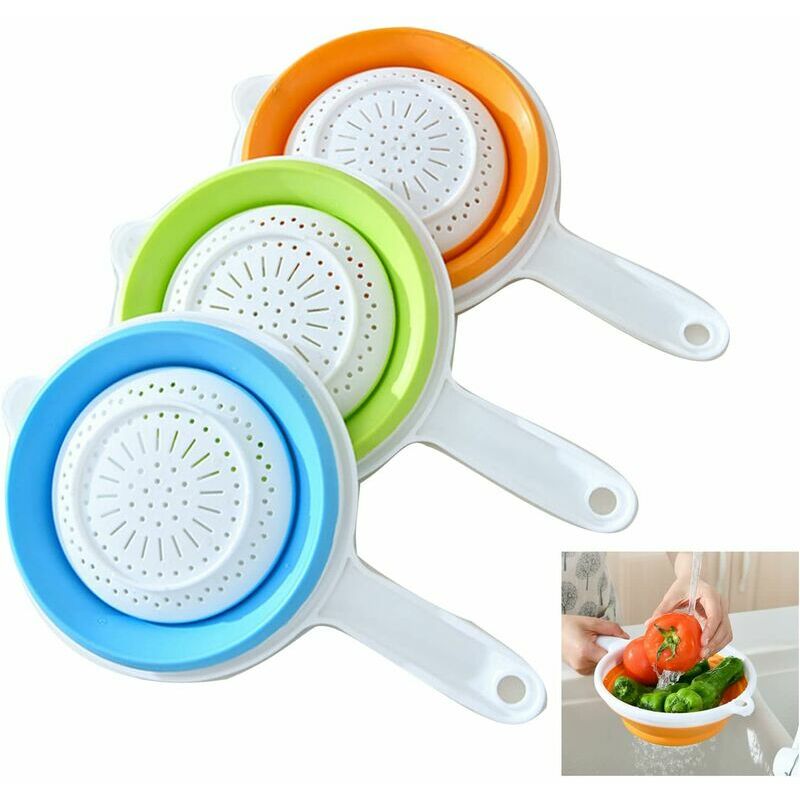 FVO - 3 Scolapasta in plastica pieghevole rotondo