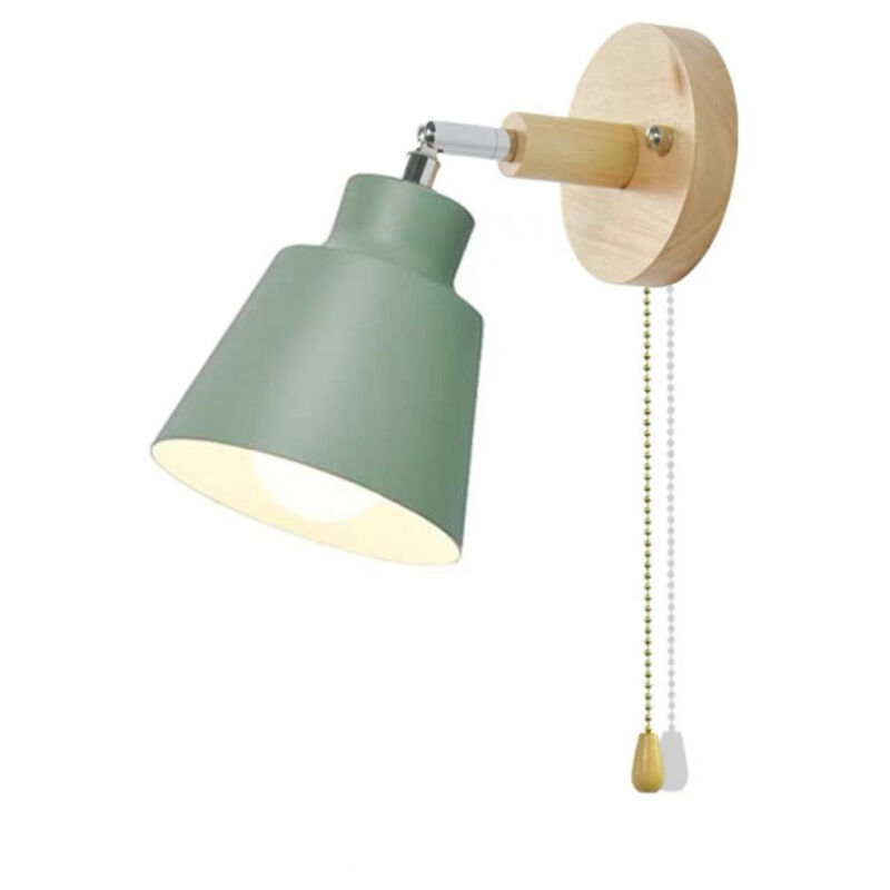 GTA - lifcausal Lampe murale moderne minimaliste style macaron - Applique de chevet avec interrupteur à glissière bois, décora