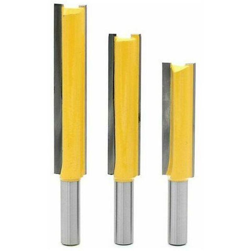 Fraises à rainurer 3Pcs 8mm Queue Fraises de Fraisage extra longues, Fraise à Bois Fraise Extra-longue Fraise droite à bout 8mm 1/2" 50.8mm, 8mm 1/2"