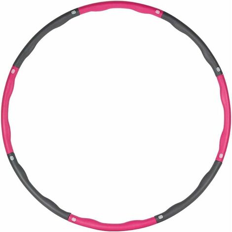 FVO Gymnastique Pesée Hula Hoop Fitness Exercice Anneau Réglable Enfants Adulte Détachable Sport Hula Hoop Rose + Gris 8 Sections