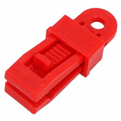 FVO Lot de 12 clips de tente réutilisables, clips de bâche en plastique, clips de toit de tente, camping en plein air, randonnée, rouge