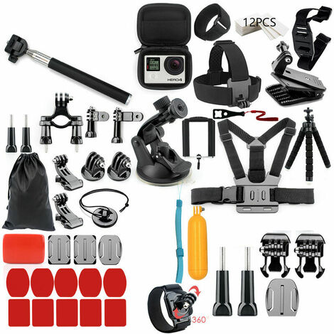 FVO Multifunktions-Kamerazubehör Cam-Zubehör Outdoor-Fotowerkzeuge Kameraschutzwerkzeug für Gopro Hero 6 5 4 3 3-Wege-Selfie-Stick-Kit für Eken H8R/Po