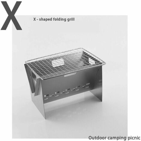 FVO nueva Mini estufa de lea plegable de acero inoxidable para acampar bolsa no tejida